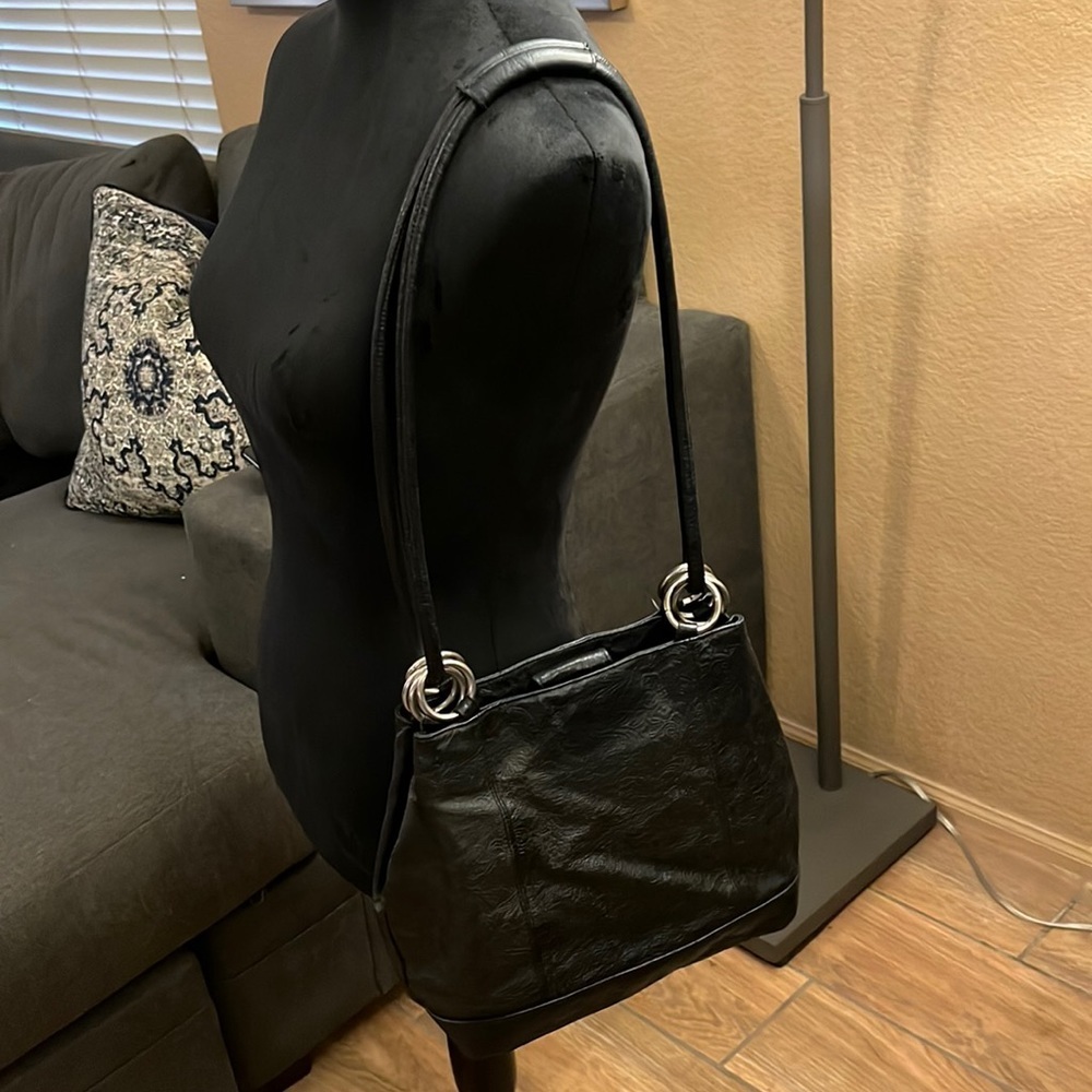 St. John’s Bay Embossed Leather Bag Black